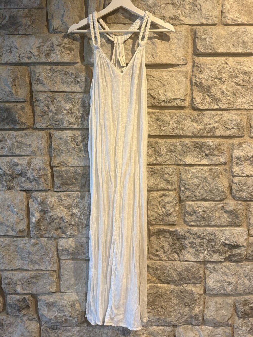 White Linen Summer Maxi Dress from Rachel Zoe - Size: M